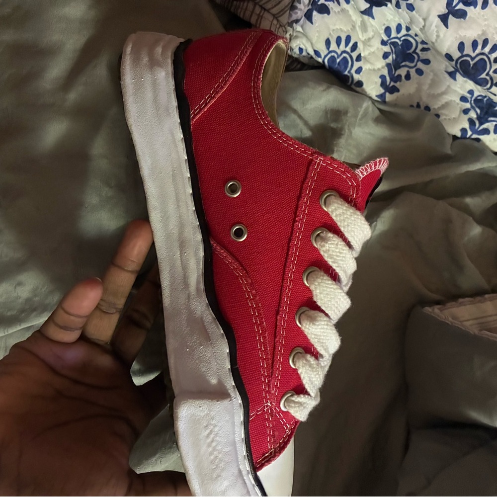 Red Canvas Kids Sneakers View 3